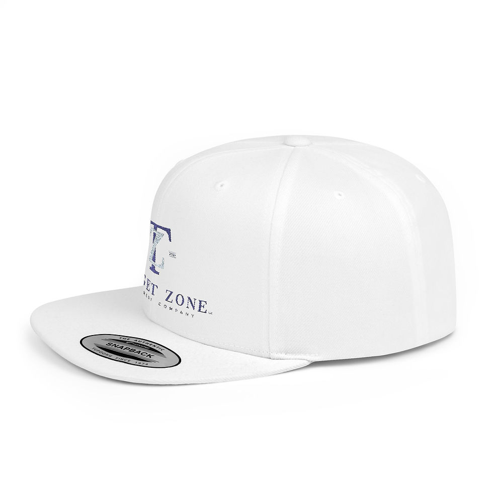 Thumbnail: Target Zone Flat Bill Snapback Cap Stylish White Design Perfect for Everyday 