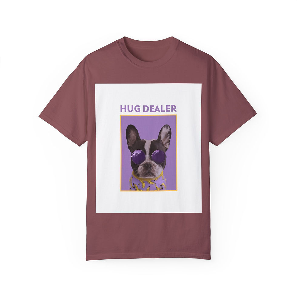 Thumbnail: Hug Dealer Unisex Garment-Dyed T-Shirt – Fun Graphic Tee for Dog Lovers