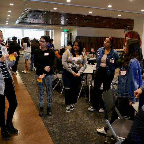 Student leader, workshops, group photo.