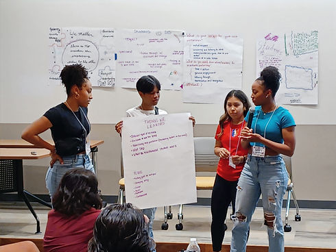 Students presenting "things we learned"