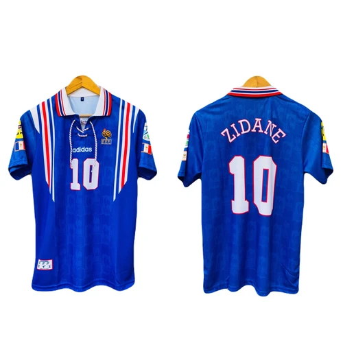 ウェア #10 ZIDANE France 1996 Soccer Uniform Zidane 10 2XL France National Team 1996 Meyott Home Football
