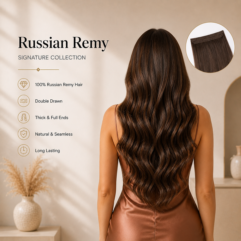 Echo Russian Remy Double Drawn Weft Hair Extensions — detail view 2