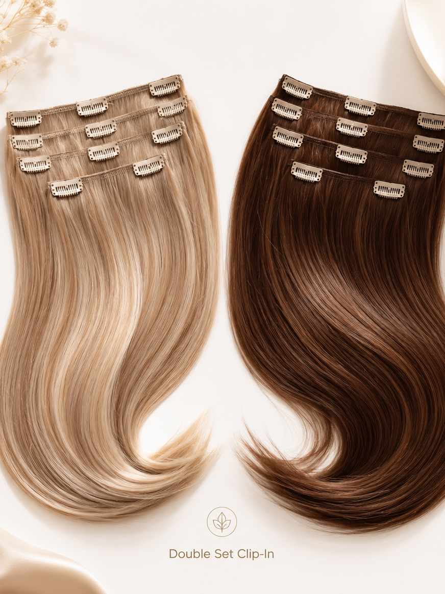 Echo Double Set Remy Clip-In Hair Extensions — detail view 2
