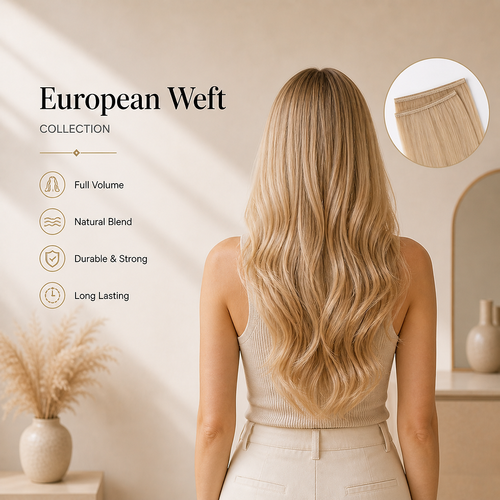 Echo European Double Drawn Weft Hair Extensions — detail view 2