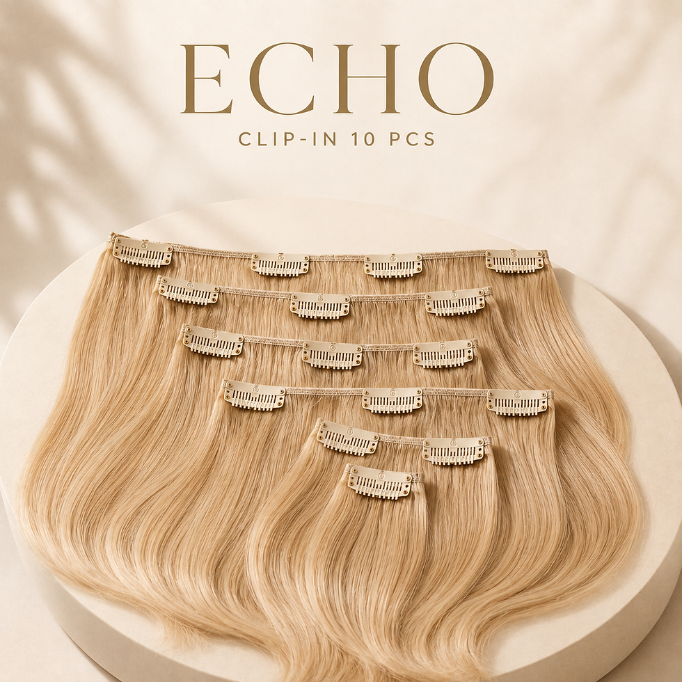 Echo 10-Piece Double Drawn Remy Clip-In Hair Extensions — product view