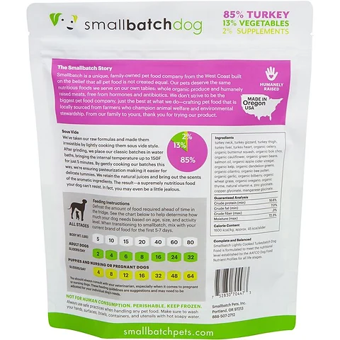 Small Batch Lightly Cooked Turkey 5lb The Paw Spa