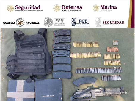 En Culiacán, Grupo Interinstitucional asegura arma larga, cargadores y cartuchos