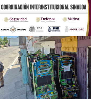 Grupo Interinstitucional ejecuta 2 Órdenes Técnicas de Investigación en Culiacán y asegura máquinas tragamonedas