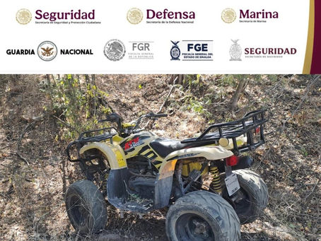 En recorridos de prevención, Grupo Interinstitucional asegura cuatrimoto y cartuchos en Culiacán