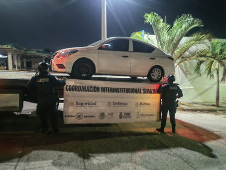 Tras un reporte oportuno al 911, un grupo interinstitucional recupera un sedán que acababa de ser robado en Culiacán