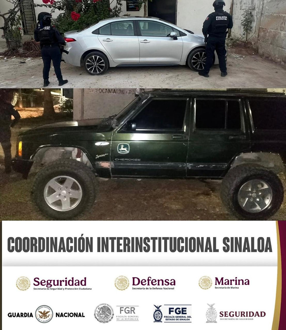 En Culiacán, el Grupo Interinstitucional recupera 2 vehículos con reporte de robo reciente.