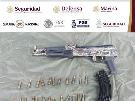 Grupo Interinstitucional asegura arma larga, cargador y cartuchos en Navolato