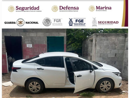 En Culiacán, Grupo Interinstitucional asegura 2 vehículos, un arma larga y 2 cargadores abastecidos