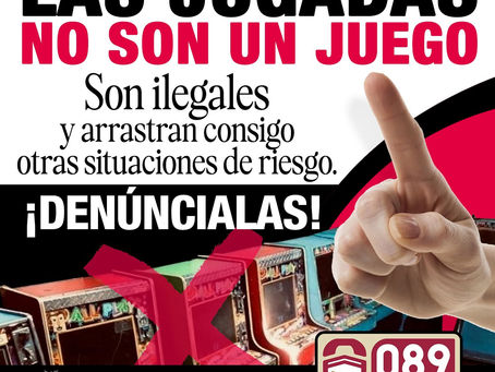 ¿SABES QUÉ ES UNA JUGADA?
Es un lugar clandestino donde se apuesta en máquinas tragamonedas.
Además, son ilegales y arrastran consigo otras situaciones de riesgo.
¡DENÚNCIALAS! 

 #sspsinaloa