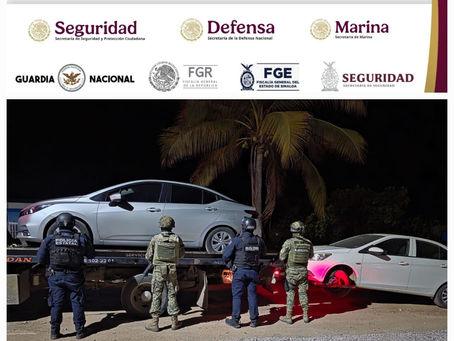 Tras reporte al 911, Grupo Interinstitucional recupera 4 vehículos en Elota