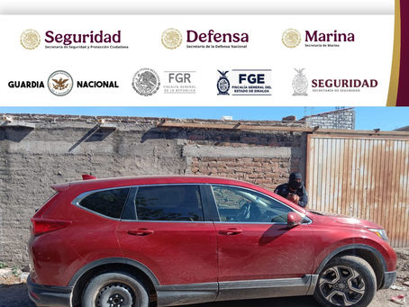 Grupo Interinstitucional recupera vehículo con reporte de robo en Culiacán