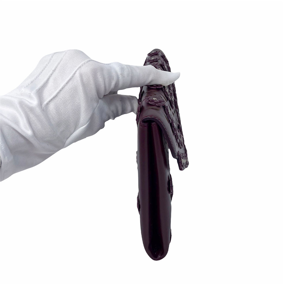 Thumbnail: Alaia Purple Leather Floral Clutch