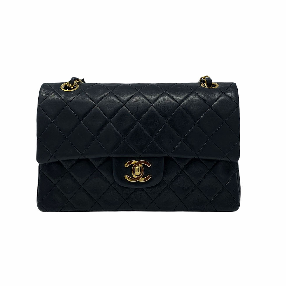 Chanel Black Quilted Lambskin Vintage Classic Flap Bag Mini