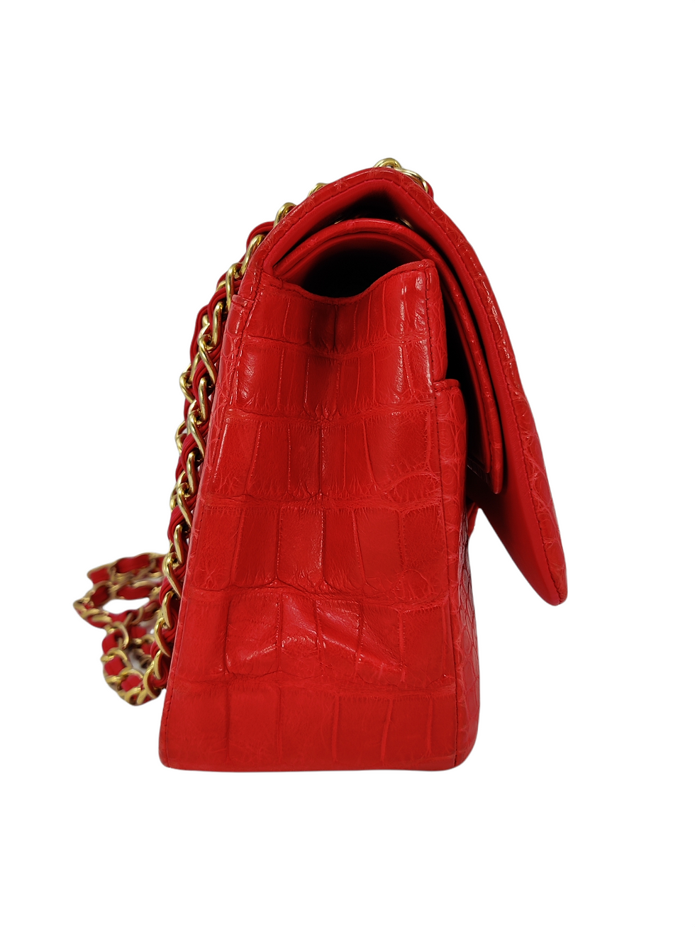 Thumbnail: Chanel Red Alligator Jumbo Classic Double Flap Bag