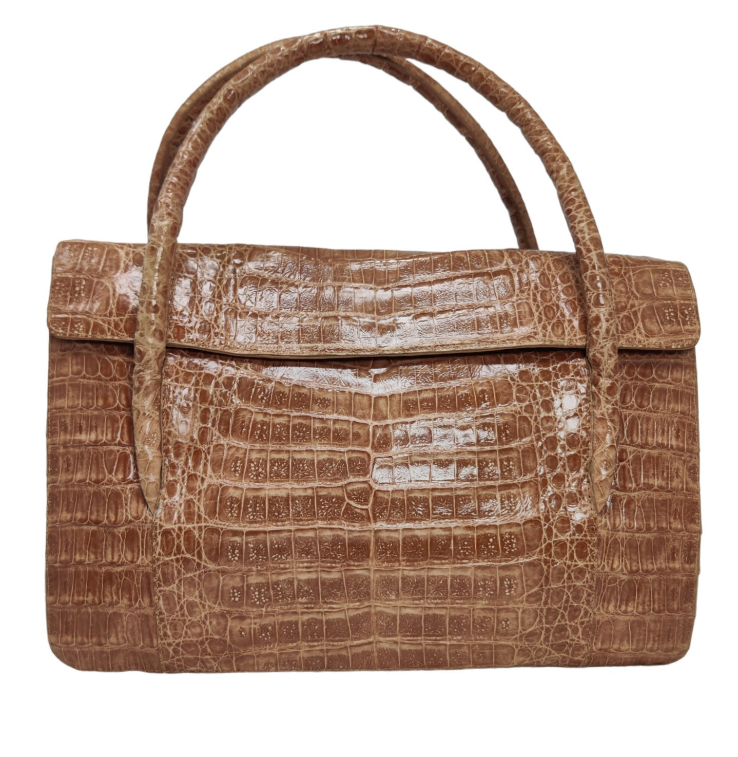 Nancy Gonzalez Beige Two Handle Bag