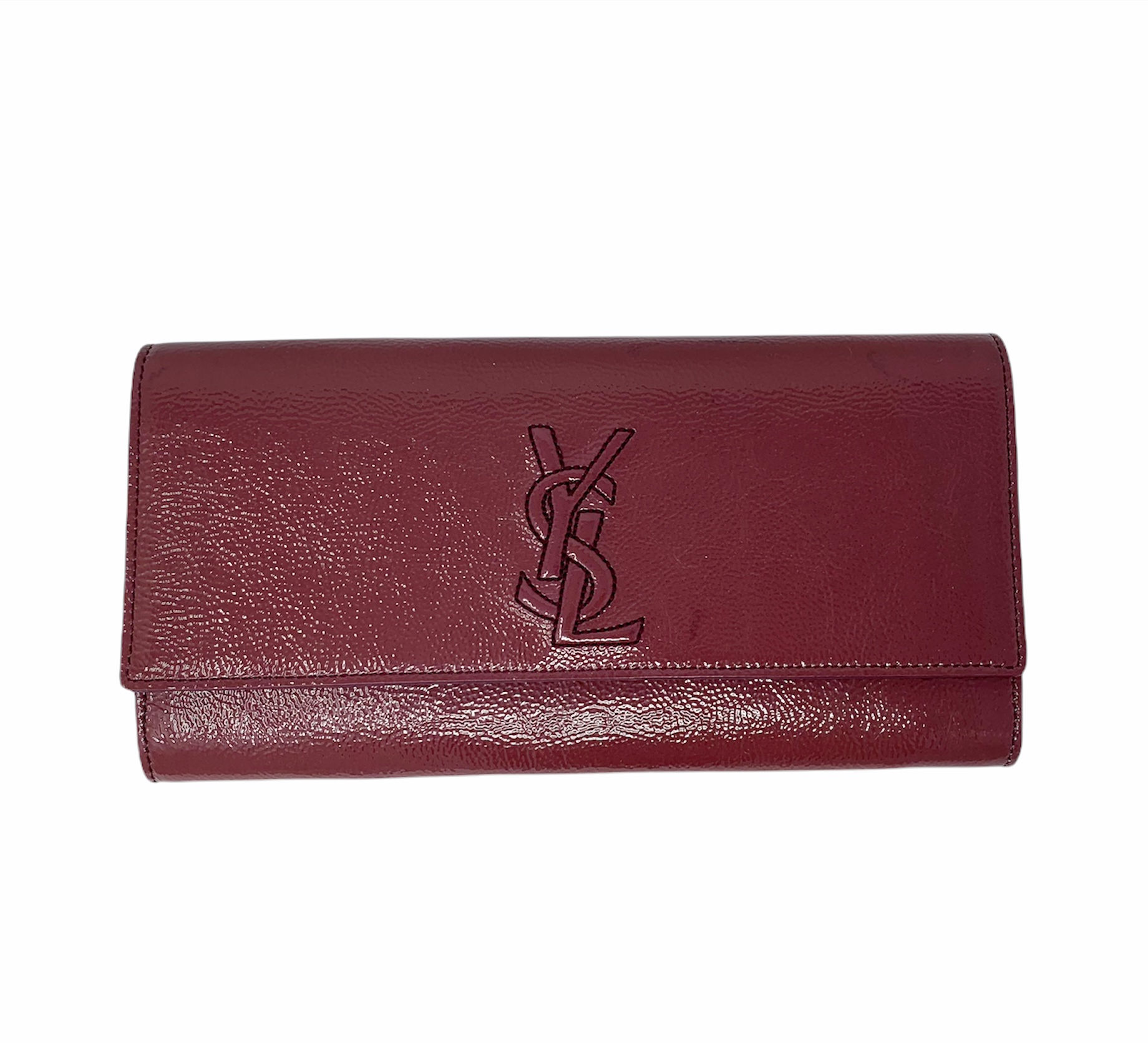 YSL Plum Patent Leather Belle De Jour Clutch