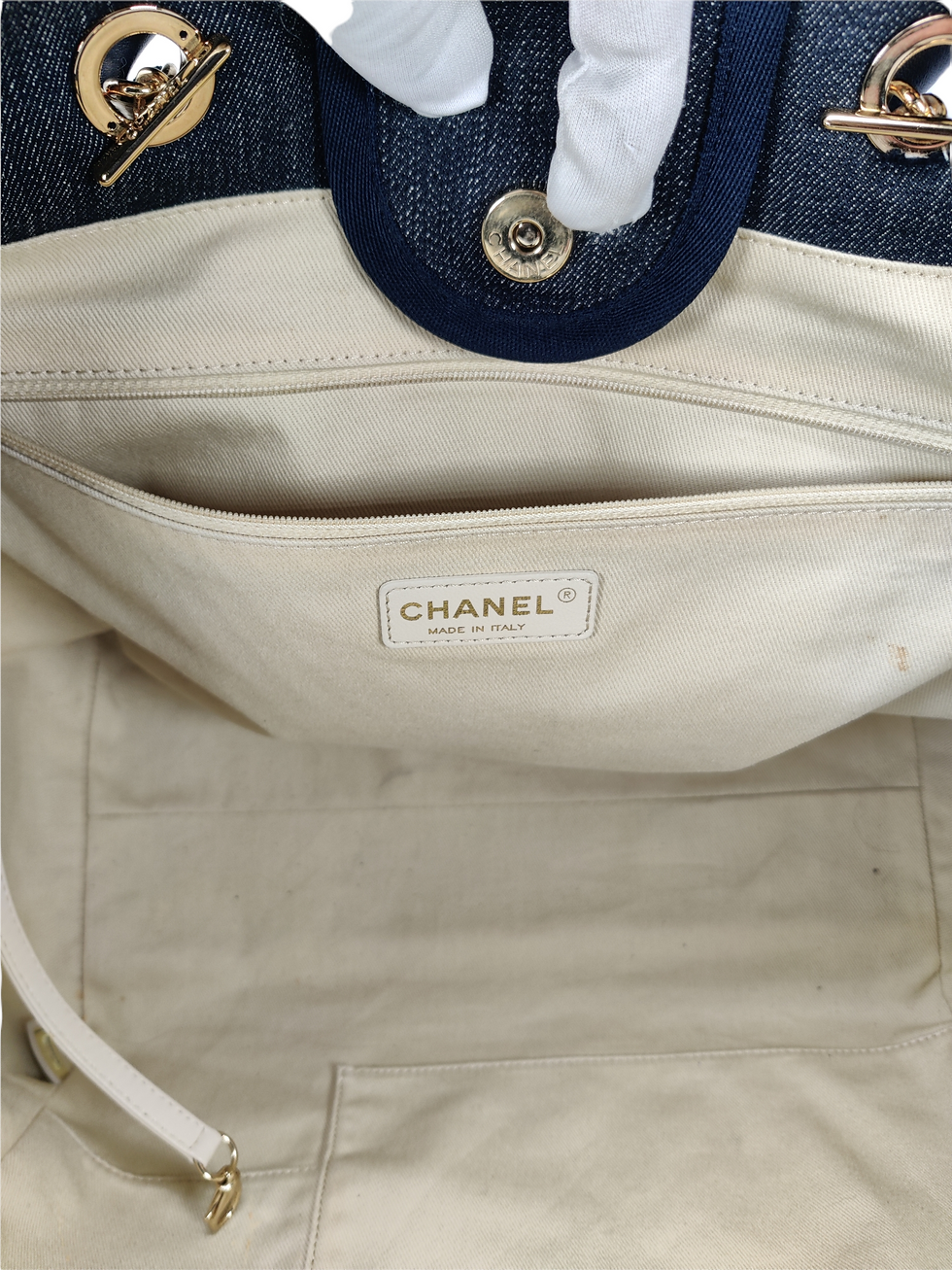 Thumbnail: Chanel Denim Deauville Tote Bag
