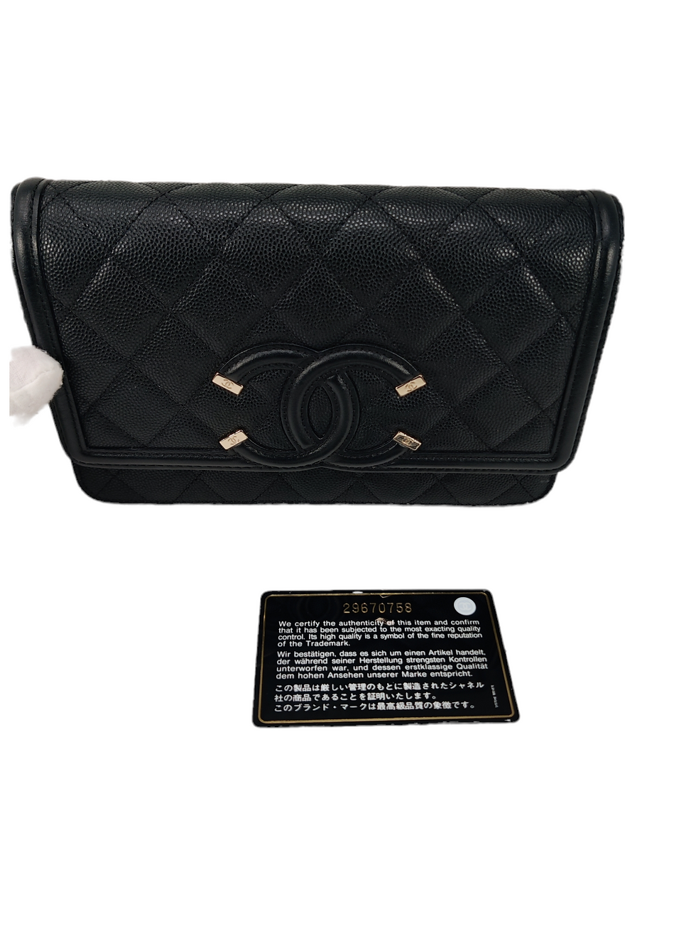 Thumbnail: Chanel Quilted caviar CC Filigree WOC