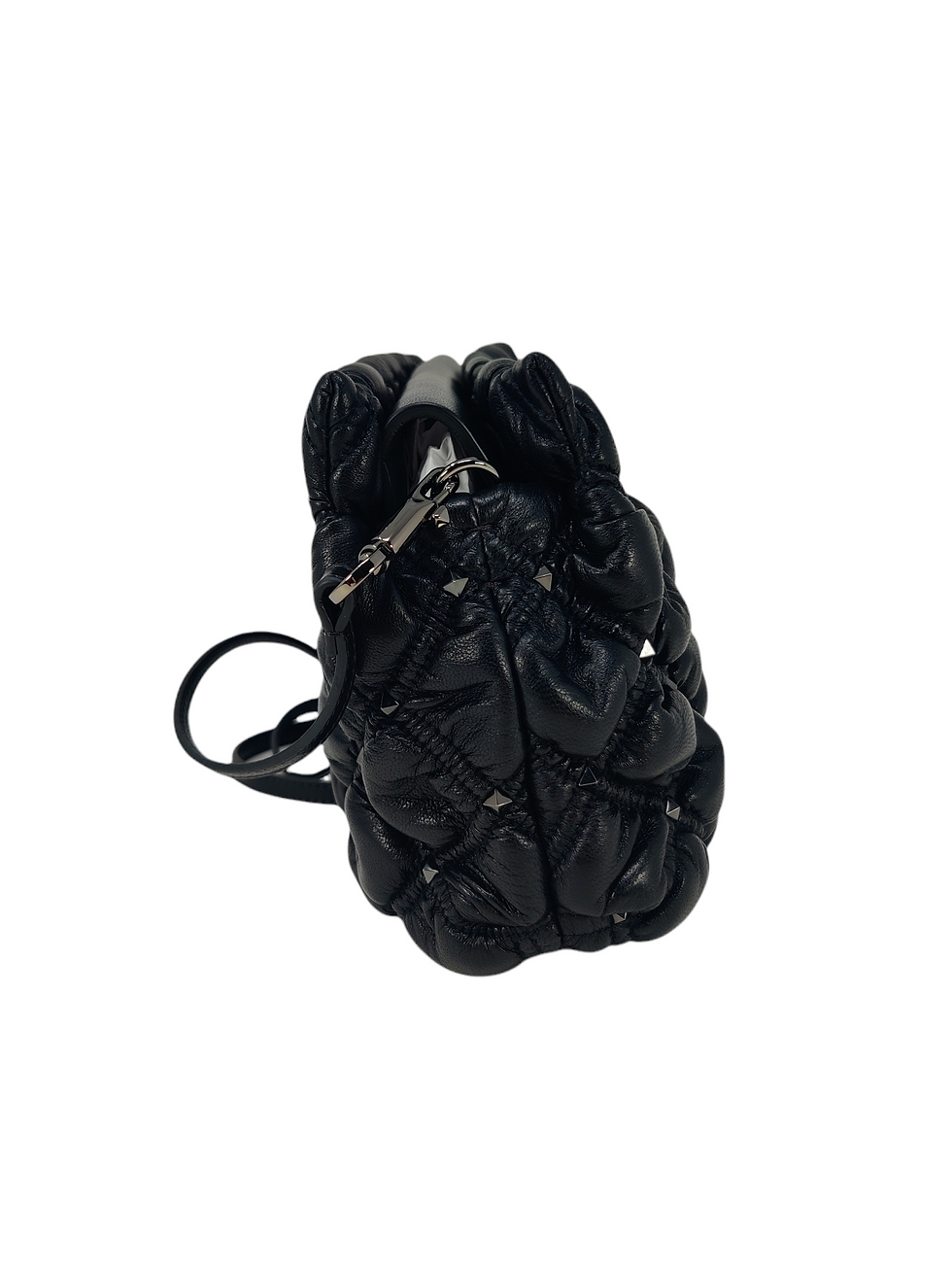 Thumbnail: Valentino Spikeme Nappa Clutch - Black