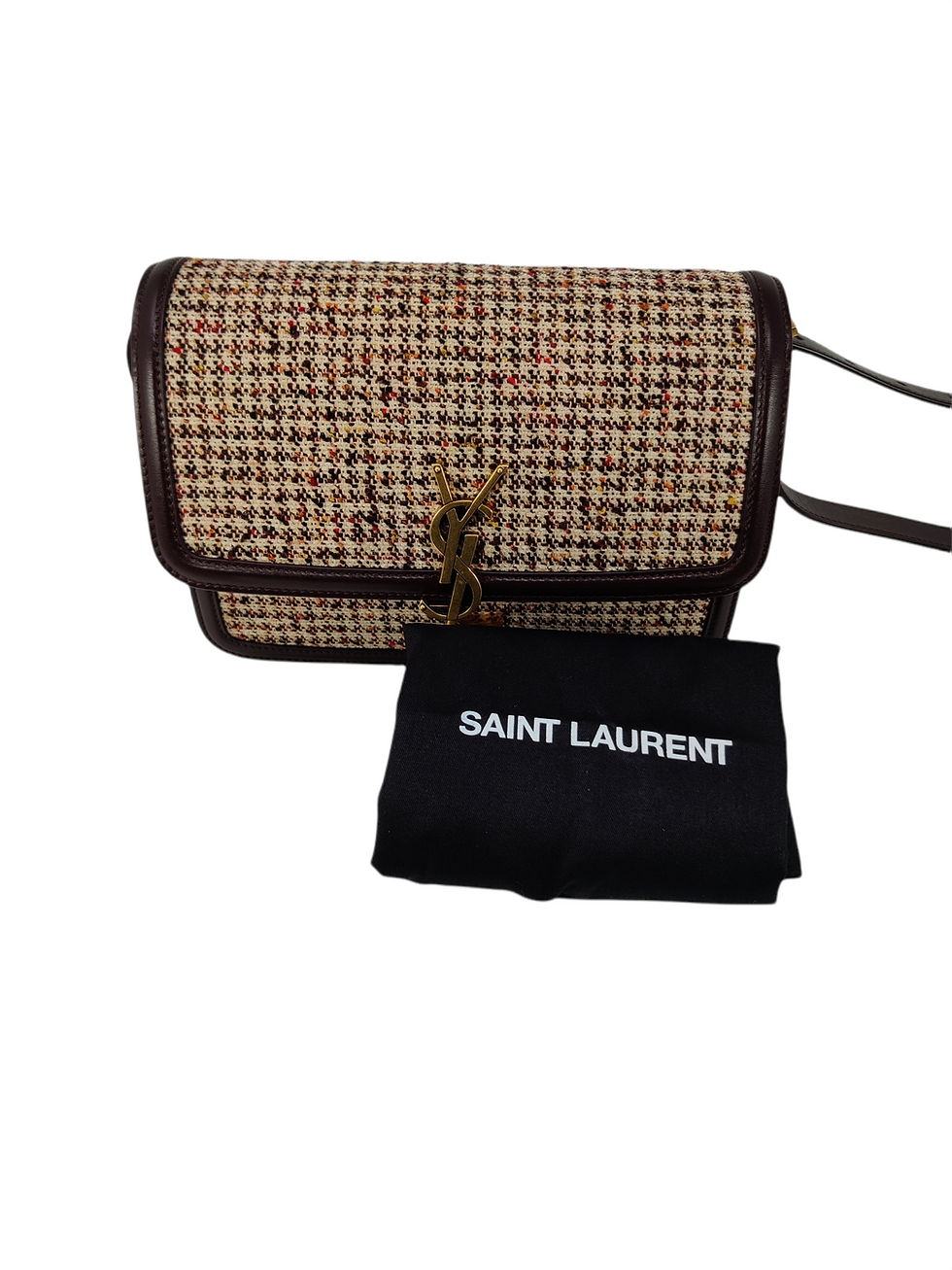 Thumbnail: Saint Laurent Solferino Medium Satchel Tweed Leather Shoulder Bag