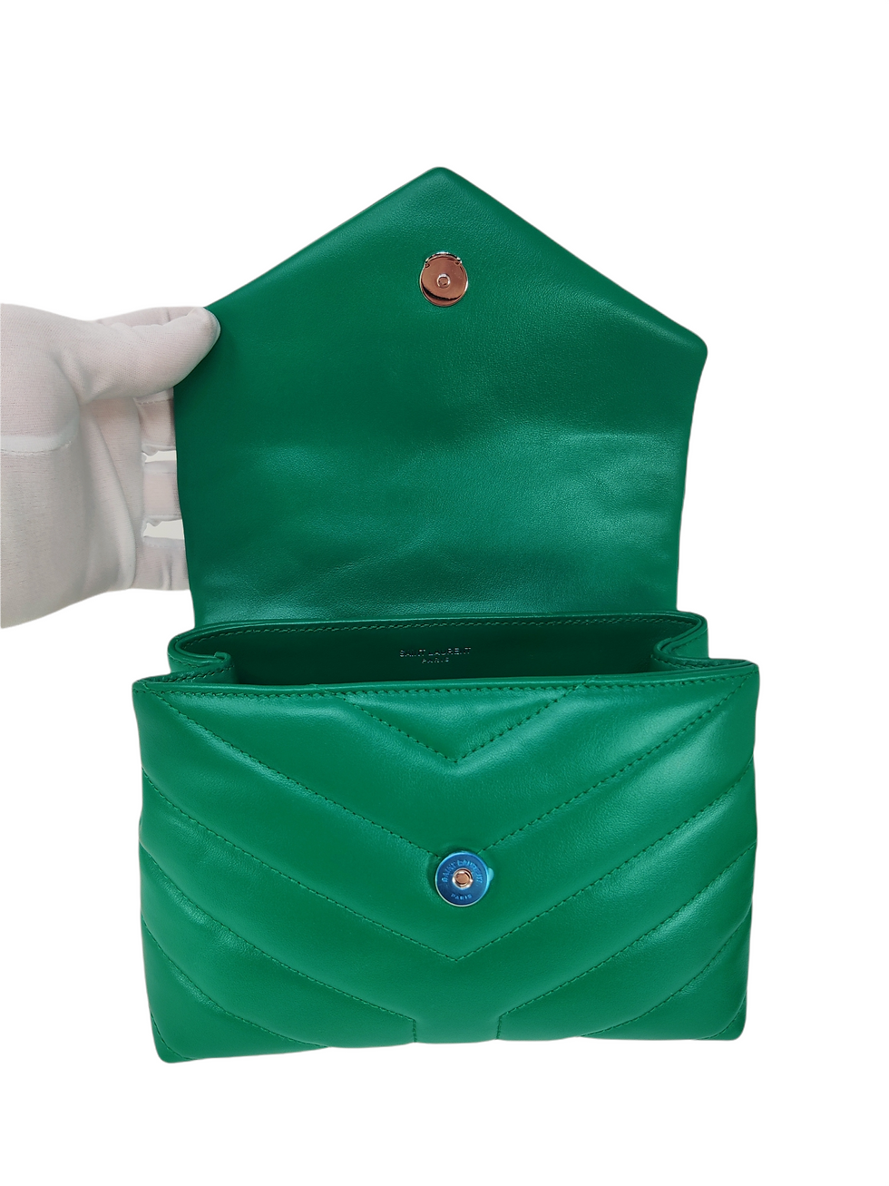 Thumbnail: YSL Loulou Small Quilted Leather Crossbody - green