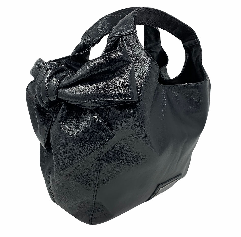 Thumbnail: Valentino Black Shiny Leather Nuage Shoulder Bag