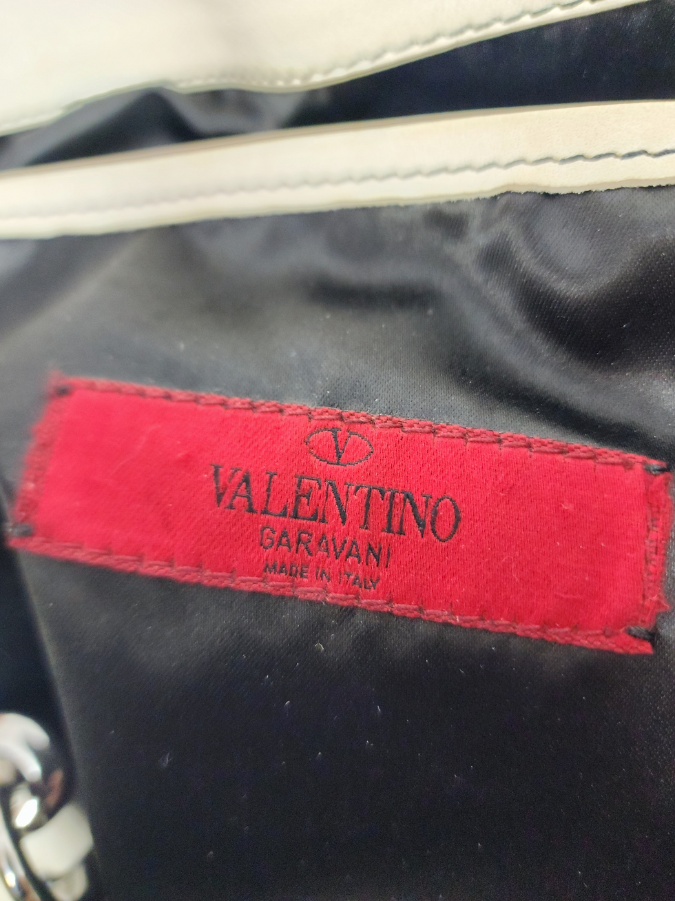 Thumbnail: Valentino Vintage Leather & Crochet Bag White