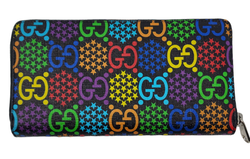 Gucci Supreme Canvas GG Psychedelic Zip Wallet | Luxsecondsnob