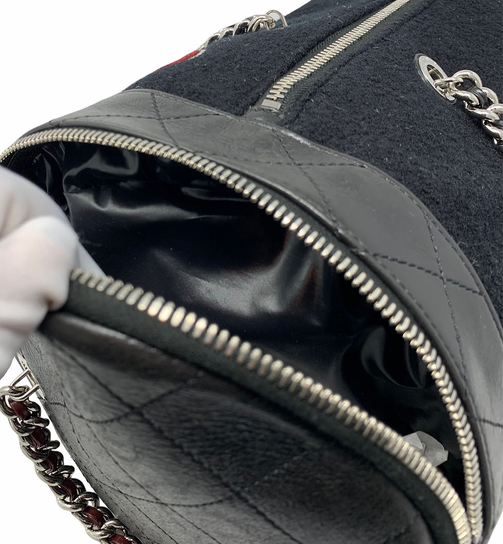 Thumbnail: Chanel Navy Blue Wool Paris-Hamburg Embroidered Duffle