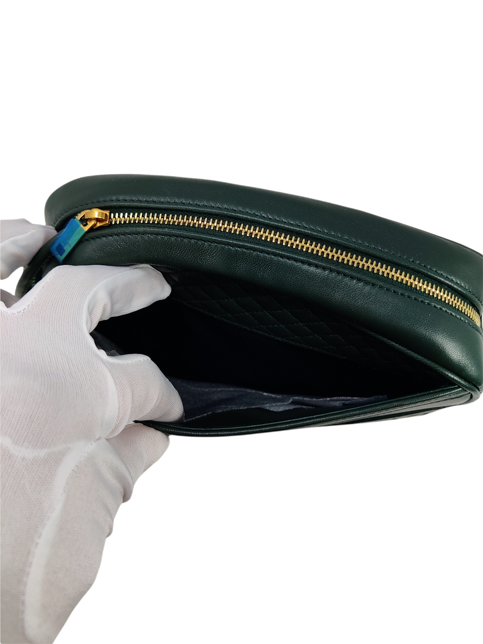 Thumbnail: Saint Laurent Victoire YSL Camera Bag in Quilted Lambskin Leather - New Vert Fon