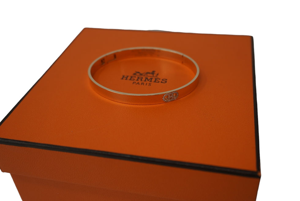 Thumbnail: Hermes 18k Rose Gold Diamond H D'Ancre Bracelet