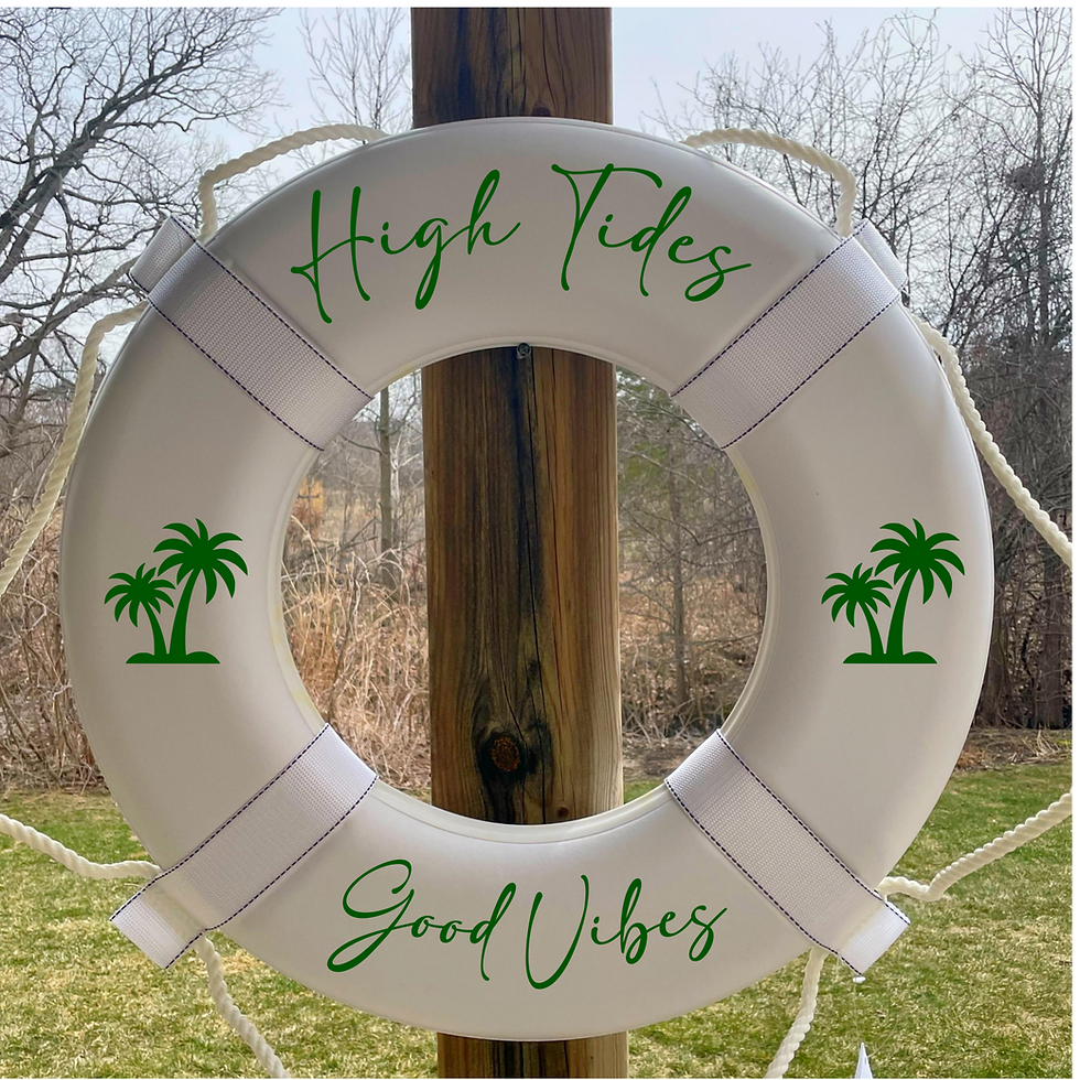 Thumbnail: USCG Approved Ring with Customization and Palm Trees and Script Font