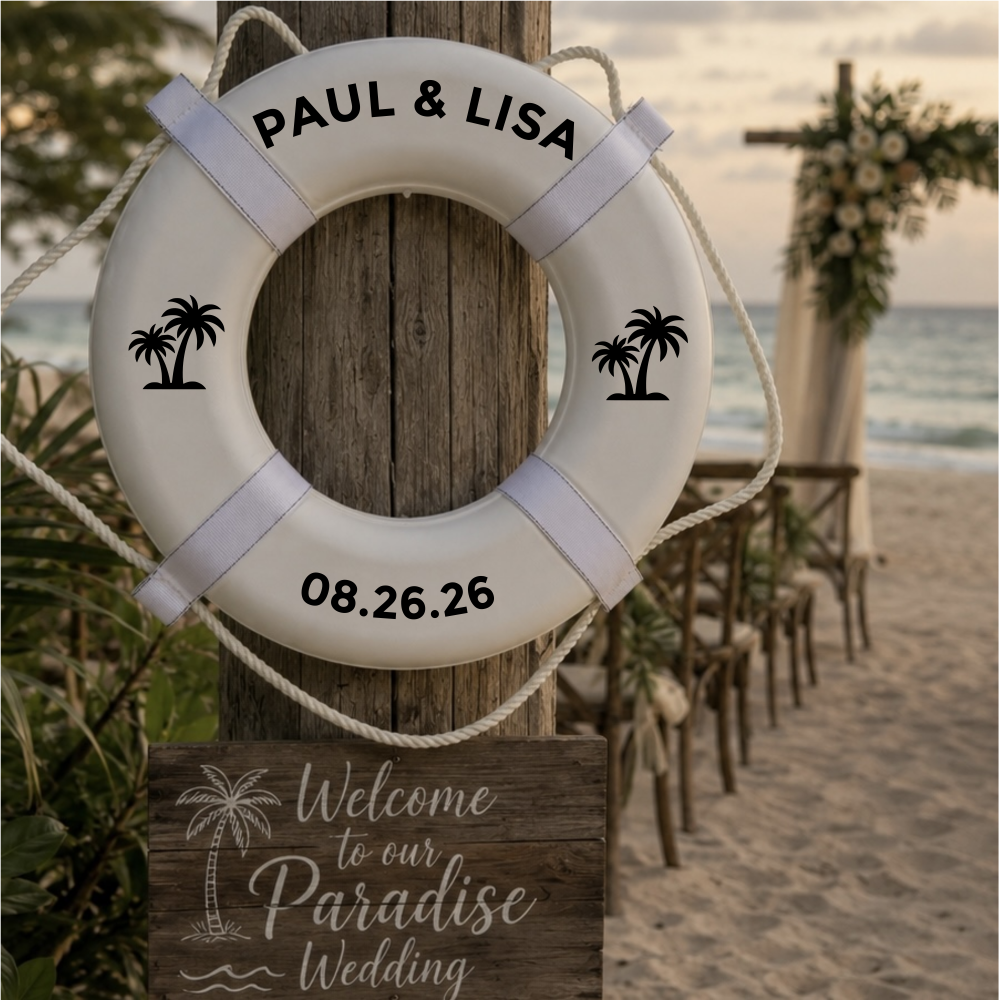 Custom Pool Ring USCG Approved Ring, Custom Wedding Life Ring