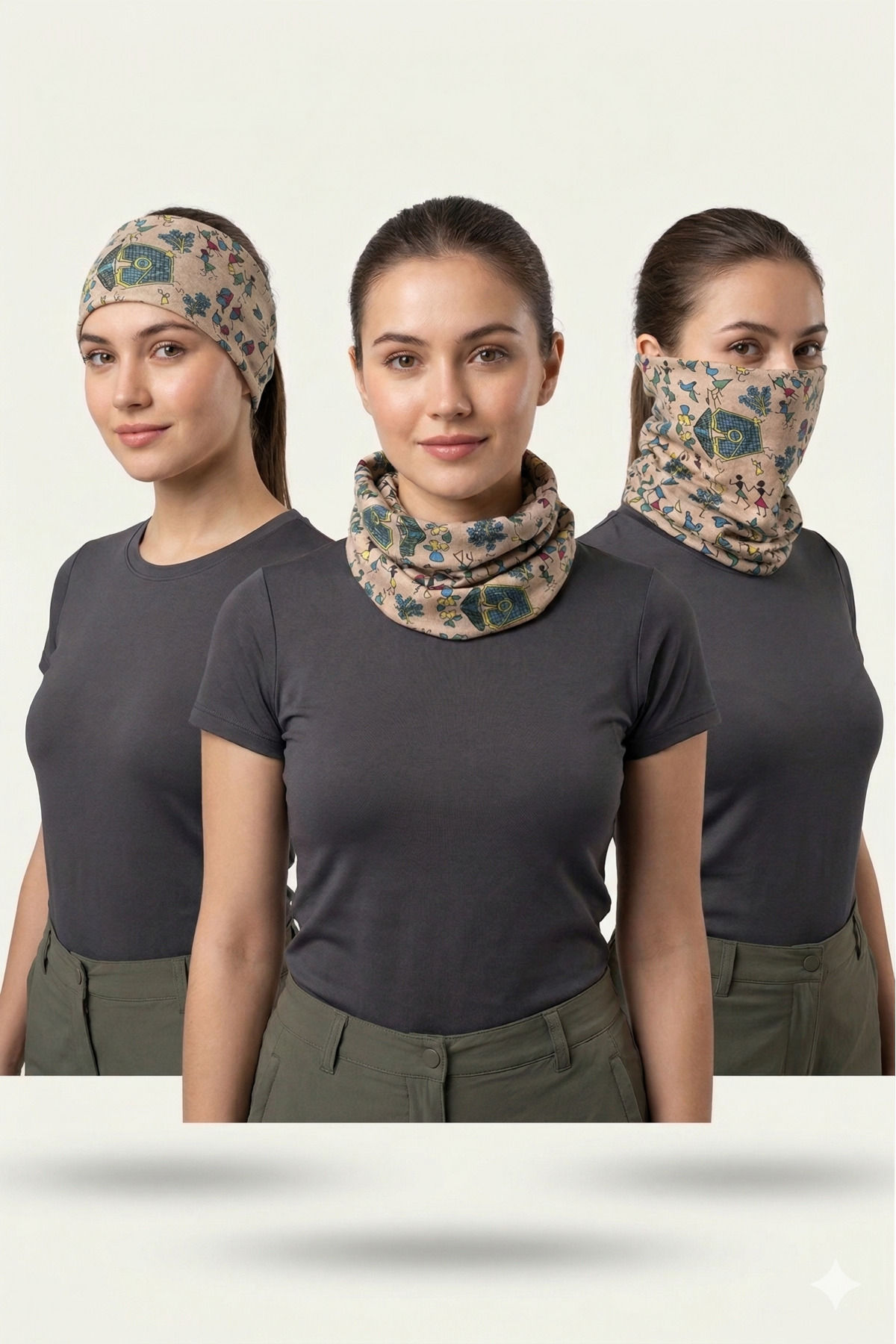 Etnik Desenli Çok Amaçlı Bandana & Boyunluk – Esnek Polyester Unisex