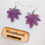 Thumbnail: Overhead view of Medium  "Purple Haze" Glitter weed leaf earrings Indica style