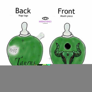 taurus astrology inspired custom happle hash pipe concept by Moonstoned Alternative available for customizing!