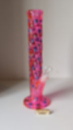 Main view of the Neon Violets 14" pipe tube bong