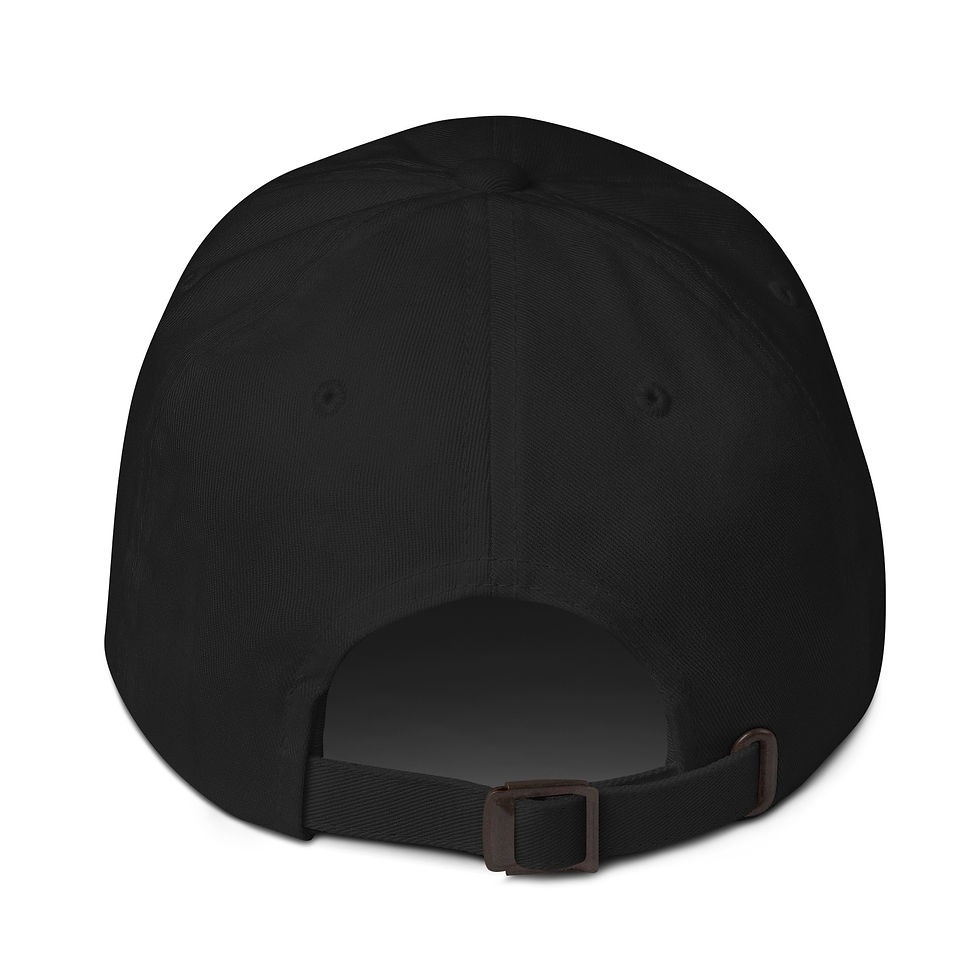 rear view of the black "stay lifted" stoner dad hat
