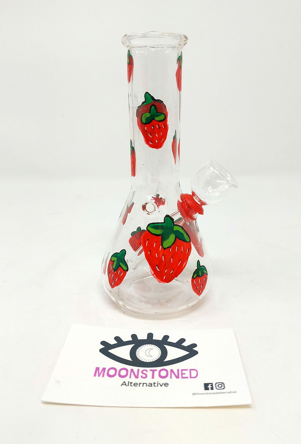 Thumbnail: left side view of the 6" mini strawberry bong