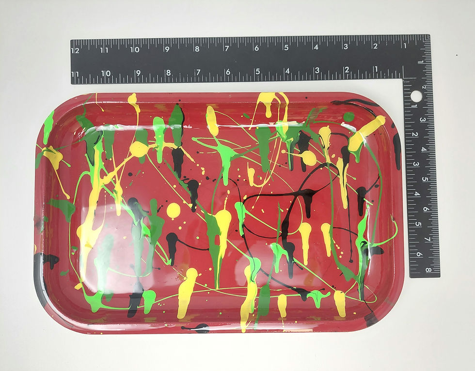 Thumbnail: Sizing view of the Dripping Rolling Tray and ruler. 