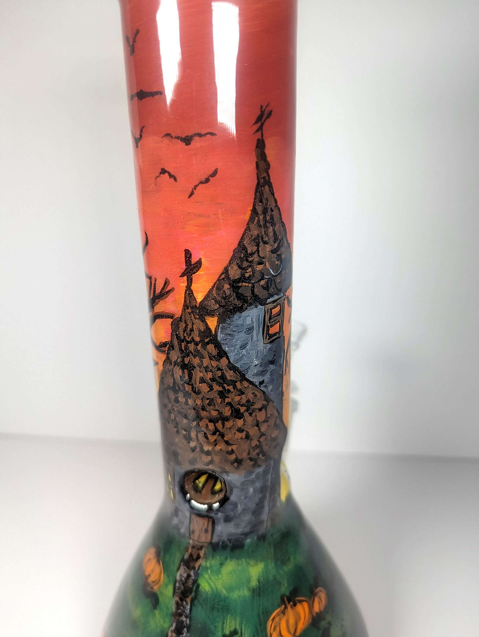 Thumbnail: Close up view of the creep haunted house on the "Haunted oak tree" 12" bong.