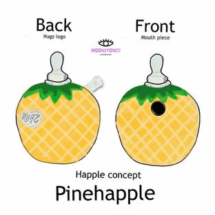 Pineapple inspired custom happle hash pipe concept by Moonstoned Alternative available for customs