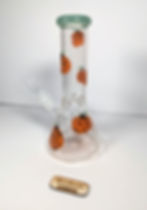 right side view of the "pumpkin harvest" 8" beaker bong