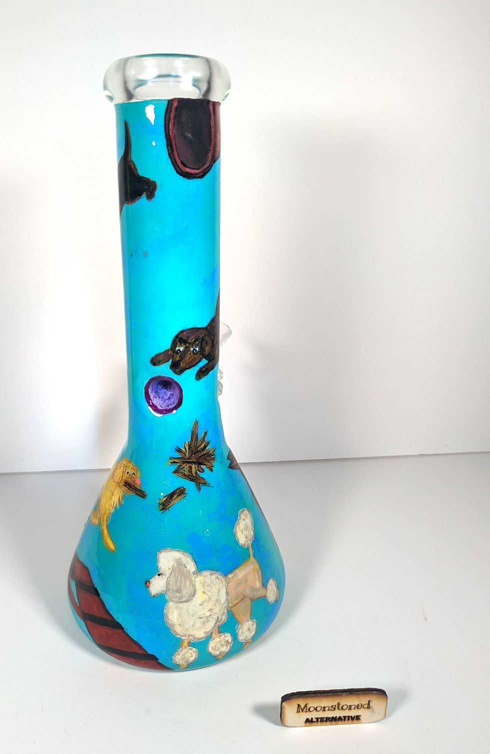 Thumbnail: Main bowl view of the Dogs and Doobies 12" Bong showing off the poodle