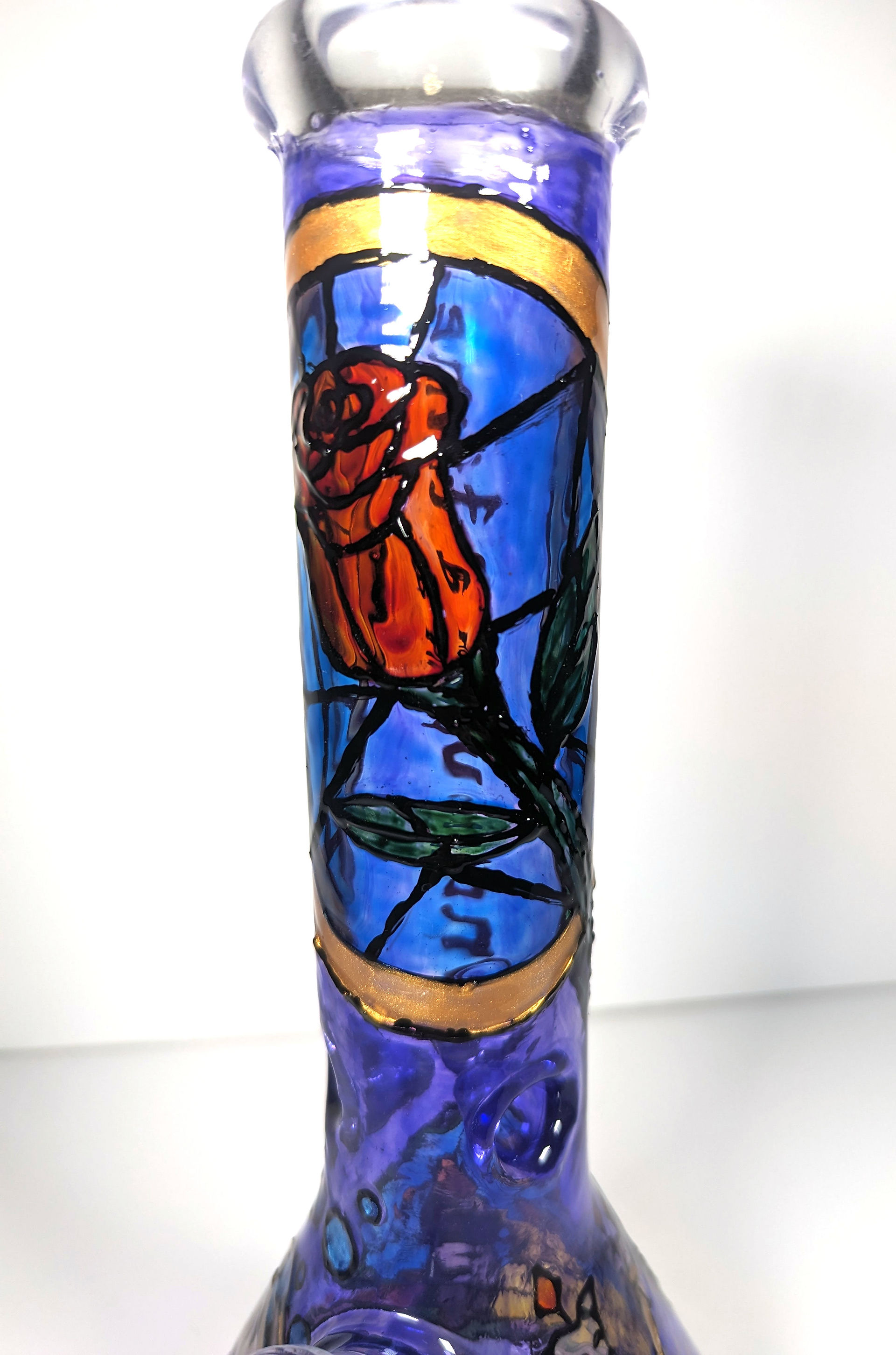 Close up view of the "Enchanted Rose" Collection showing off the hand-painted roses